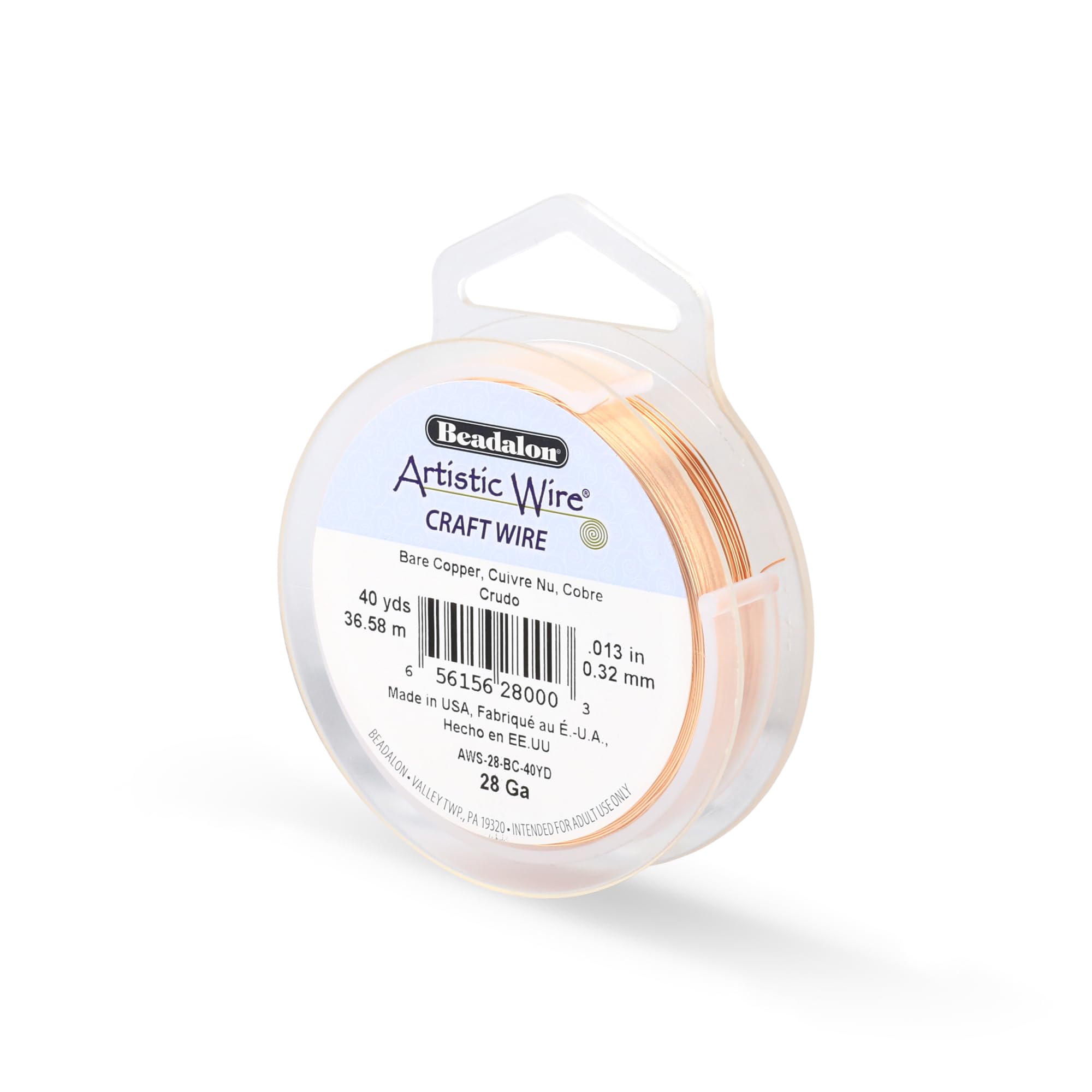 Artistic Wire 40 yd 28 Gauge Wire, Bare Copper