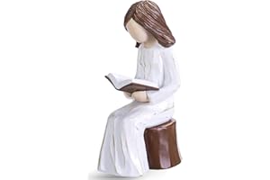SIGUEJOR Reading Thinker Statue, Aesthetic Book Lover Gift for Women, Readers, Graduates, Students, and Teachers – Bookshelf Decor Sculpture for Home, Office, Desk, or Living Room Shelves