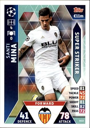 Amazon.com: 2018-19 Topps UEFA Champions League Match Attax Super Strikers #SS12 Santi Mina ...