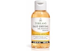 TERLANS Fast Drying Oil Painting Medium, 100 ml (3.38 fl. oz.) | Flip-Top Cap | Speeds Drying, Improves Flow & Gloss for Oil 