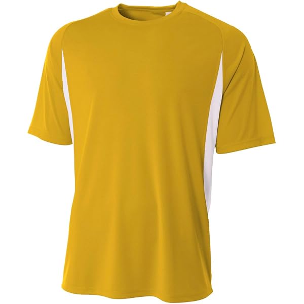 A4 Men's Cooling Color Block Short Sleeve Tee - 100% Polyester, Moisture Wicking - View #9