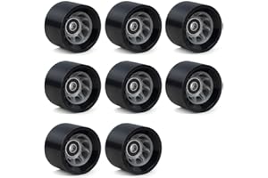 SzBlaZe 8 Pack 58mmx39mm Roller Skate Wheels 90A 92A Quad Skate Wheels with Bearings for Outdoor Double Row Skating or Skateboard Accessories(92A Black)