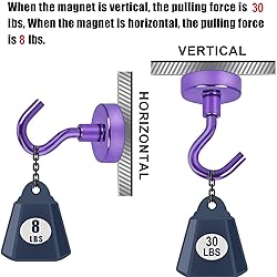 DIYMAG Magnetic Hooks, 30Lbs Strong Heavy Duty