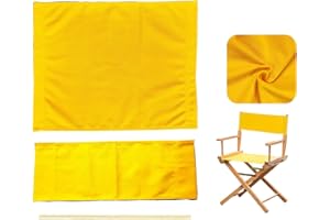 Wonafa 1 Set Director Chair Canvas Replacement with Wood Stick,21.2" L x 16.1" W Portable Replacement Cover Canvas for Directors Chair,Casual Home Director Chair Replacement Canvas (Yellow)