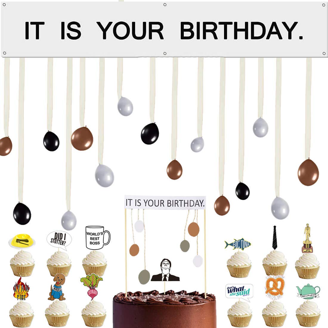 "It Is Your Birthday" Banner - The Office Theme, 6ft X 1ft Vinyl With Grommets, Funny Party Decor - View #14