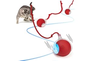 SUPVOL Interactive Cat Toy, Interactive Dog Toy, Electric Automatic Rolling Moving Toys, Self Activated Play Smart Rolling Ball for Cats & Dogs, Chase Teaser Pet Ball for Bored Indoor Cats/Kittens/Dogs