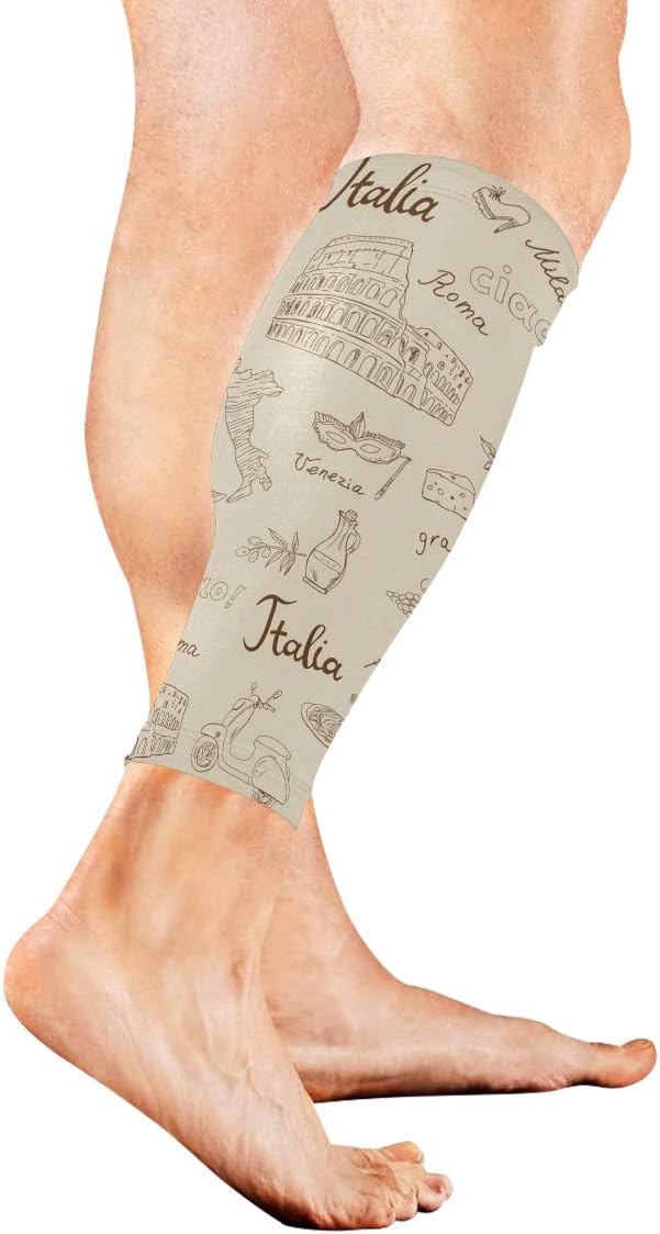 KAOROU Italy Symbol Landmarks Leaning Tower Calf Compression Sleeve Leg Compression Socks For Shin Splint Calf Pain Relief Men Women And Runners Improves Circulation Recovery