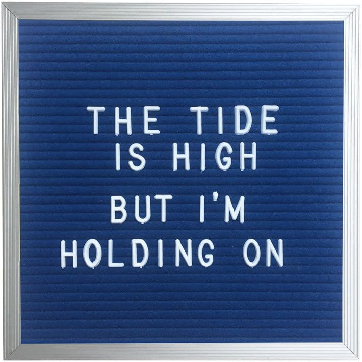 10" x 10" Changeable Blue Letter Board Set w/ 290 PC Letters + Numbers: Royal Blue Felt w/Silver Aluminum Frame