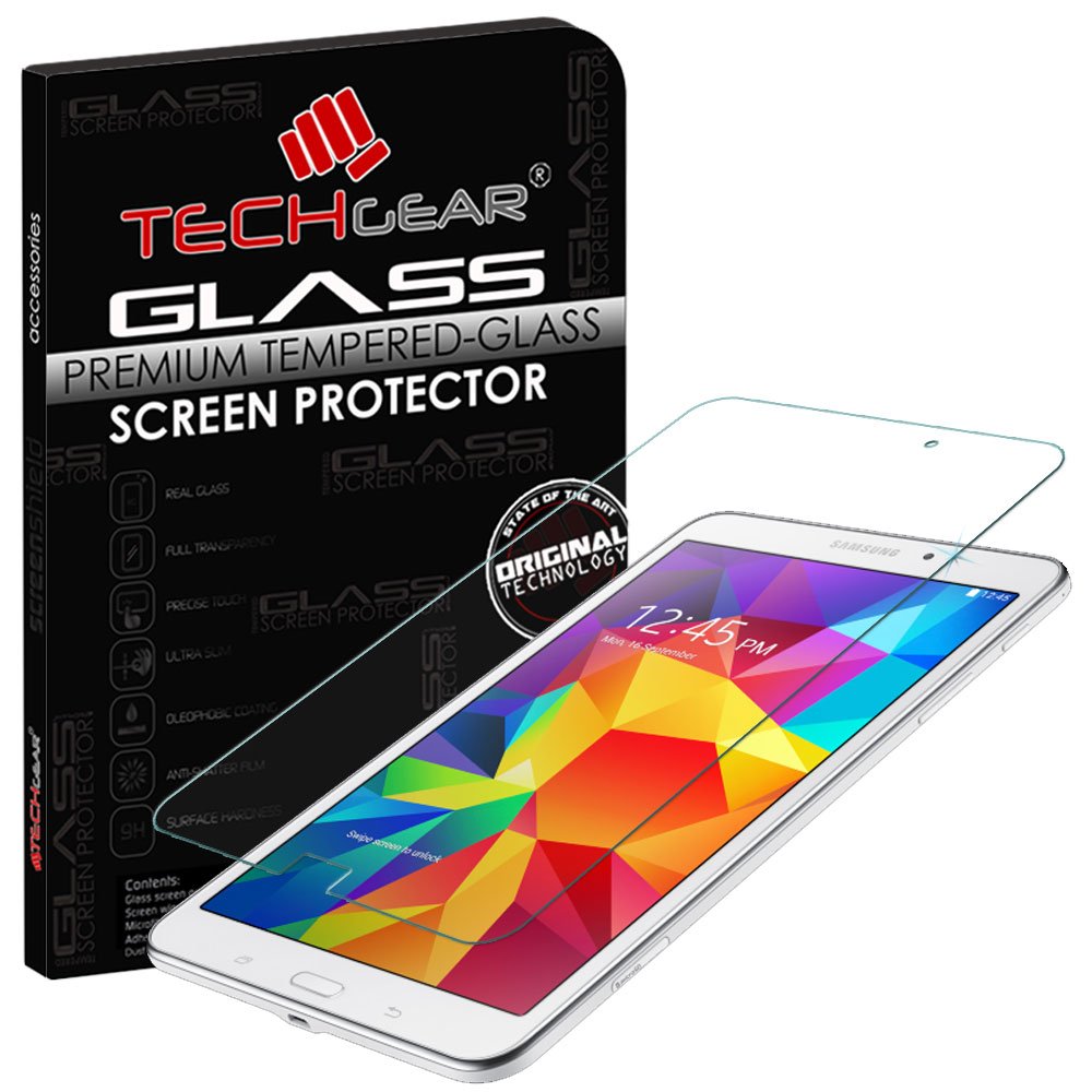 TECHGEAR Screen Protector for Galaxy Tab 4 8.0 Inch (SM-T330) - GLASS Edition Genuine Tempered Glass Screen Protector Guard Cover Compatible with Samsung Galaxy Tab 4 8.0 (Model: SM-T330)