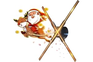 MISSYOU 17.9" 3D Hologram Fan, 45CM 3D Hologram Projector HD LED Holographic Christmas Tree Advertising Display with Remote, Bluetooth,WiFi,700 Video Library for Business,Bar,Halloween Party Lights