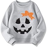 HQHKEPWA Kids Halloween Sweatshirt Girls Boys Skeleton Pumpkin Ghost Toddler Shirt Crewneck Long Sleeve Graphic Top for 2-7T