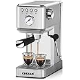 CHULUX Slim Espresso Machine with Milk Frother Steam Wand, 20 Bar Professional Italian Pump Semi Automatic Espresso Coffee Machine for Home Cappuccino & Latte Maker