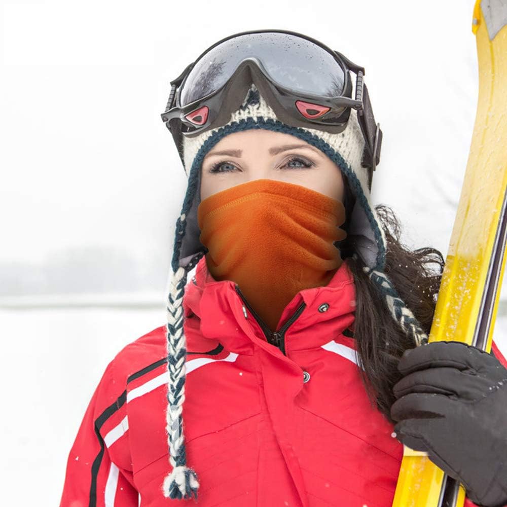 AXBXCX Neck Warmer Gaiter - Windproof Ski Mask - Cold Weather Face Motorcycle Mask Cycling Skull Cap Thermal Scarf for Running Snowboarding Fishing Hunting Off-roading Orange: Clothing
