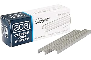 ACE+ Advantus ACE Undulated Clipper Staples for 07020, Box of 5,000 Staples (ACE70001) , Silver