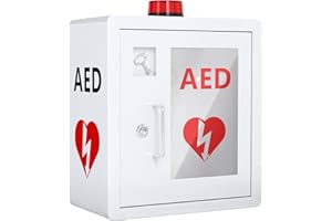 NLShan AED Cabinet fits All Cardiac Science, Zoll, AED Defibrillator, Physio-Control AED Defibrillator Wall Mounted Storage Cabinet for Emergency at Home, Office and Nursing Home