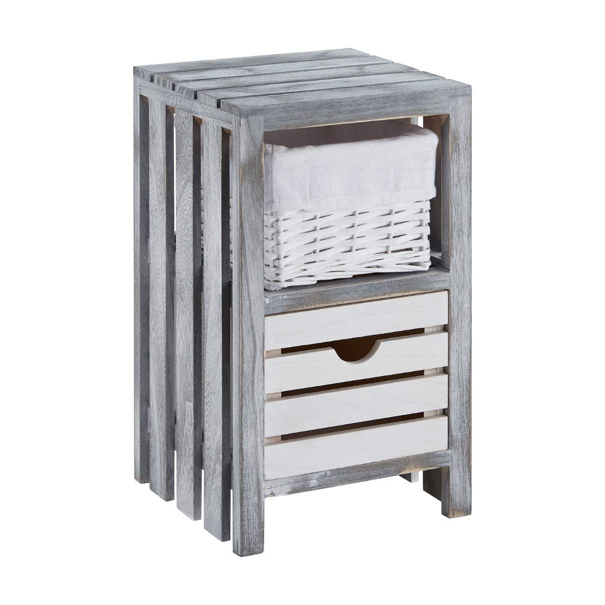 Buy Fineway. Vesta Traditional Wooden Crate Bedside Unit Table