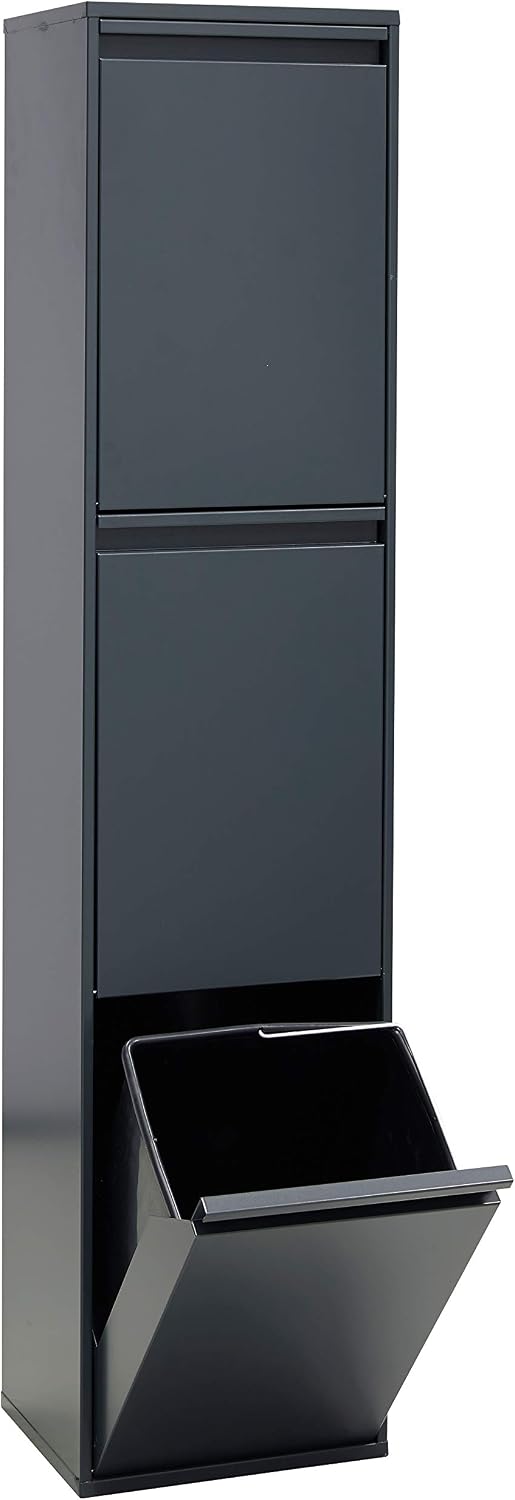 Arregui Basic Rubbish Bin for Waste Collecting with Buckets Steel Cabinet for Differentiated Waste 3 Drop-Down Doors - Image 5