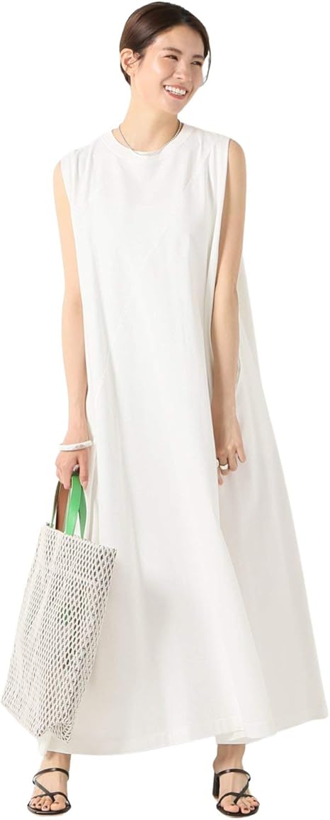 Amazon Co Jp ハクジ Hakuji ハクジ コットンタイトフレアワンピース フリー ホワイト 服 ファッション小物