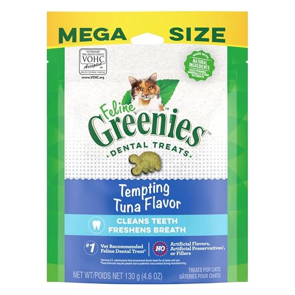 GREENIES CAT TREATS, VETERINARIAN-RECOMMENDED ADULT NATURAL DENTAL CAT...