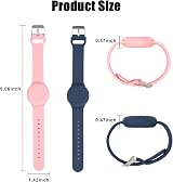 Dzpuhuojz 2 Pack Adjustable Silicone AirTag Bracelets Kids Pink Blue Waterproof view 2