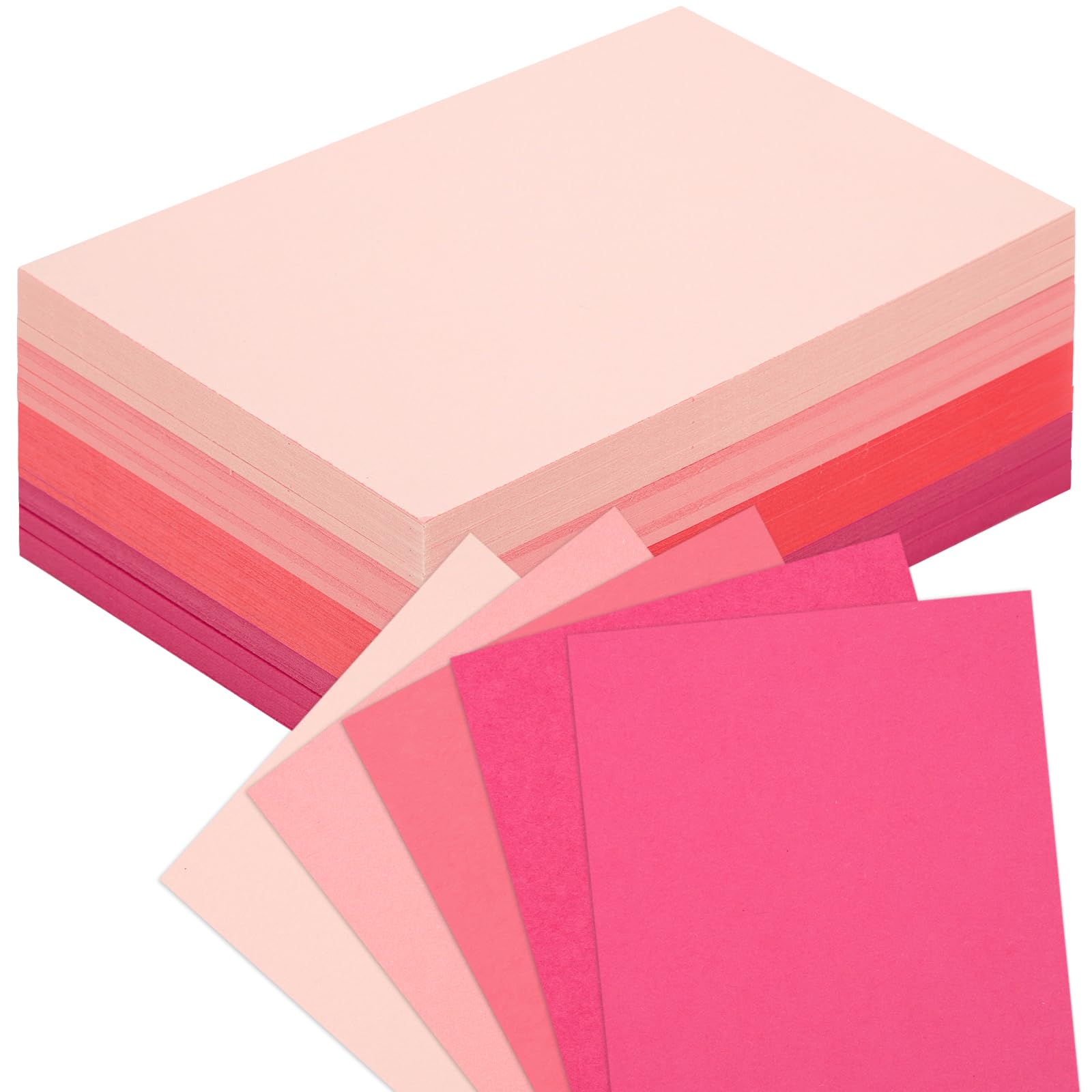 Photo 1 of 100 Sheets Colored Cardstock Blank Colorful Thick Paper 92LB/250gsm Cards Stock for Invitations, Postcards, Photos, DIY Crafts Greeting Card Making Scrapbook Supplies (Pink, 4” x 6”)