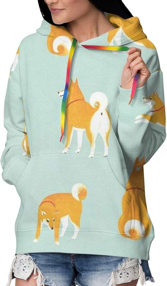 Amazon Co Jp 柴犬 パーカー レディース トレーナーパーカー おしゃれ プラスベルベット 厚くする フーディ 長袖 フード付き ポケット付き カジュアル プルオーバー パーカー 服 ファッション小物