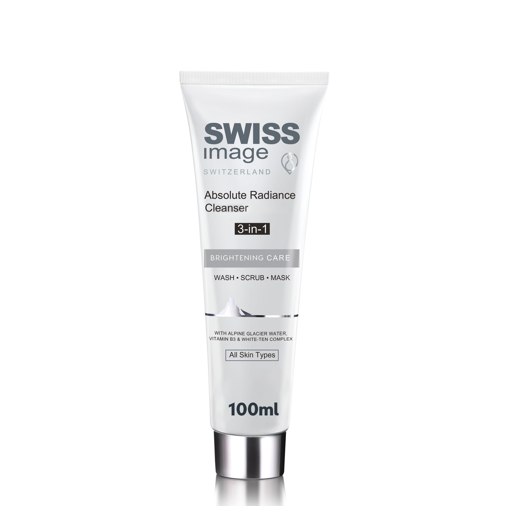 SWISSIMAGE Whitening Care - Absolute Radiance Whitening 3 in 1 Face Wash, Scrub & Mask - Natural Ingredients - Paraben and Phthalate-free - 100ml