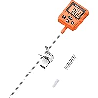 ThermoPro TP511 Digital Candy Thermometer with Pot Clip, Programmable Instant Read Food Meat Thermometer with 8'' Long Probe 