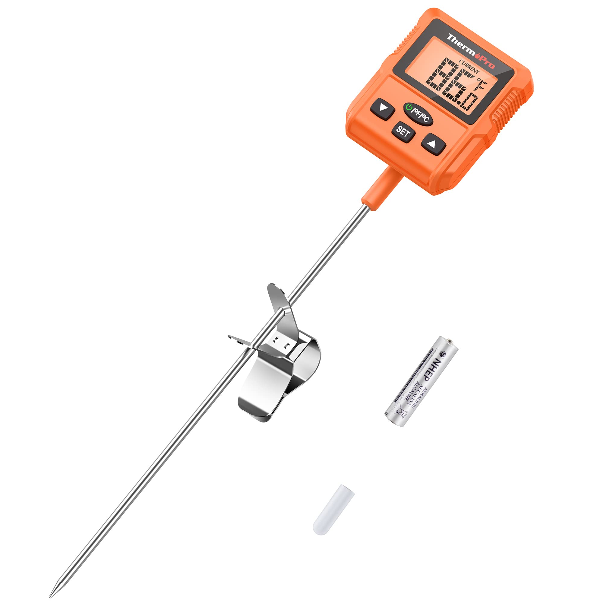 Photo 1 of ThermoPro TP511 Digital Candy Thermometer with Pot Clip, Programmable Instant Read Food Meat Thermometer with 8'' Long Probe for Smoker Baking Grilling Candle Liquid Oil Deep Fry Thermometer