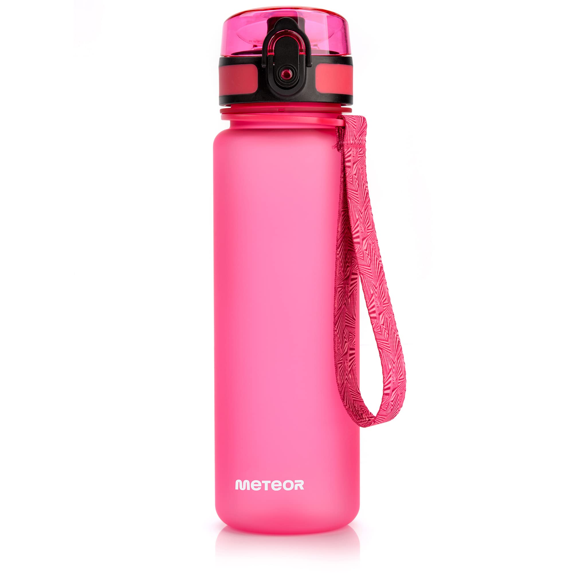 meteor Water bottle 500 ml – Secure flip lid with lock for daily hydration – Durable and practical sports water bottle for training and travel – Sport water bottle Pink