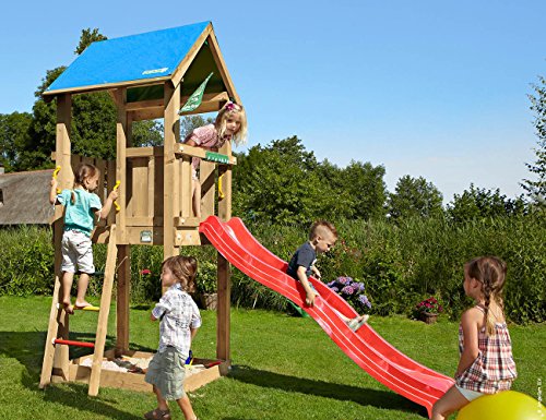 childrens wooden climbing frame with slide