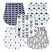 MiiYoung 5-Pack Baby Burp Cloths for Boys, Triple Layer, Organic Cotton, Soft and Absorbent Towel, Burping Rags for Newborns Set
