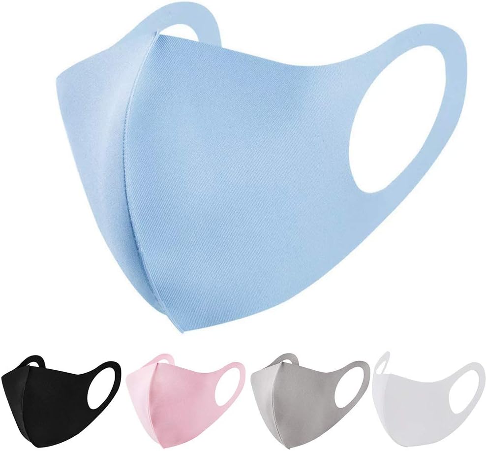 Koehope 5Pcs Cotton Mouth Protector Dustproof Anti-Haze Pollen Washable 3D Cutting Protective Face Cover