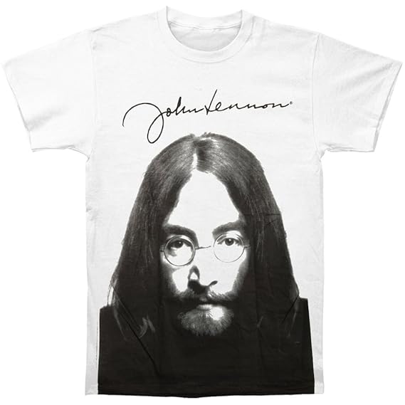 Impact John Lennon Face Beard Signature Print Men S Slim Cotton