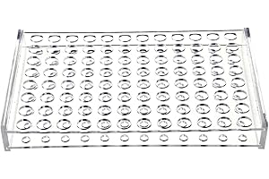 Aicosineg 96Holes Centrifuge Tube Holder 0.43in Acrylic Test Tube Rack Holder Plastic Tube Rack Rectangular Plastic Stand Bracket Rack Test Tube Rack for Labortory Holder Party Favors Decoration Clear