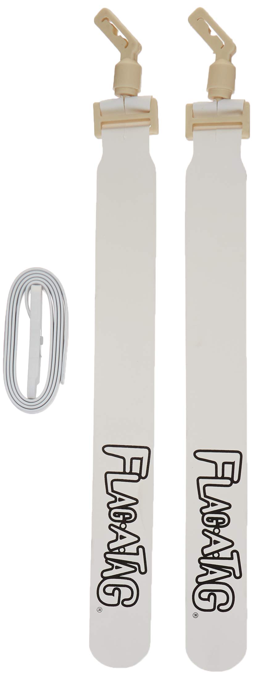 Flag-A-Tag Sonic Boom Flag Belts, White, 42-inch (One Dozen)