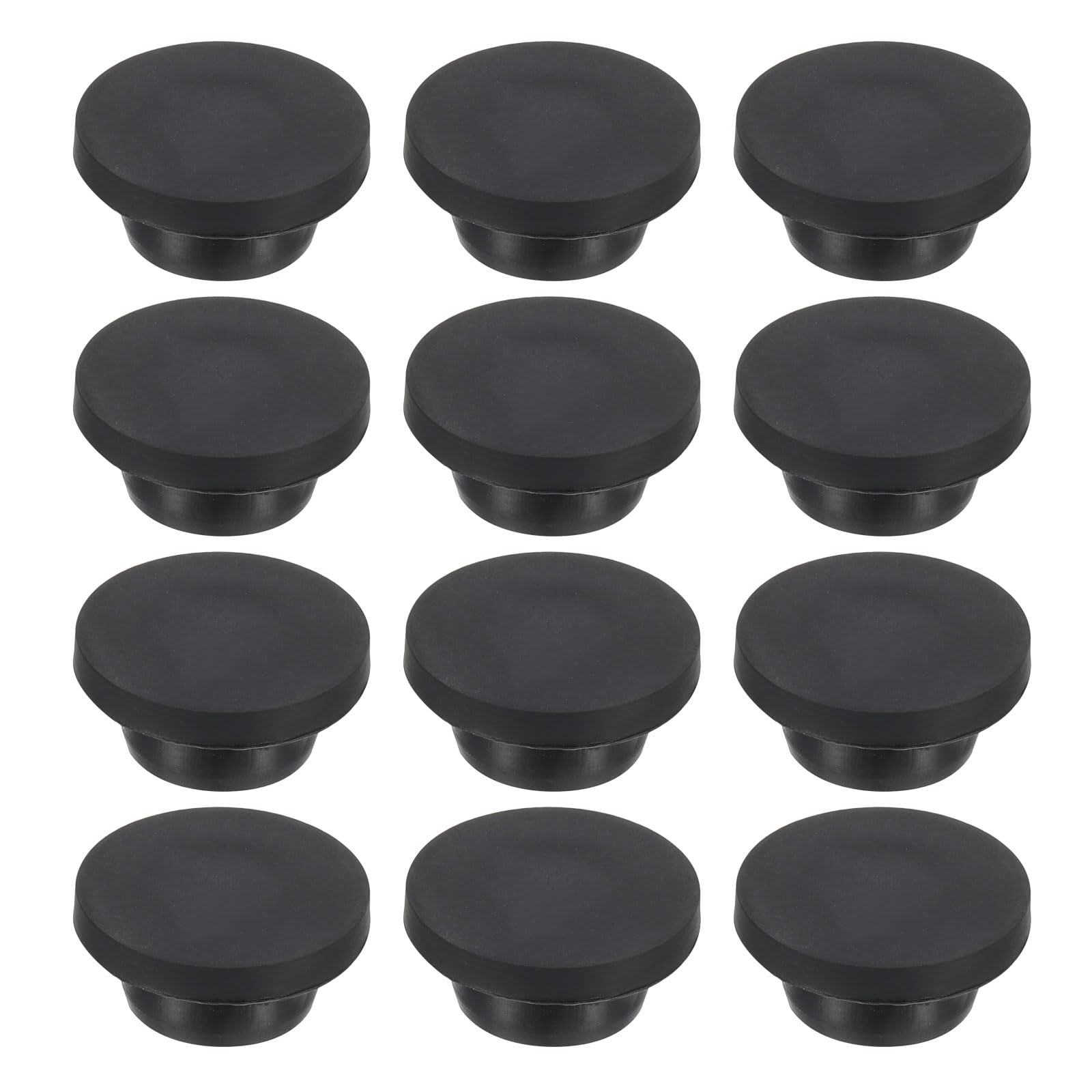 PATIKIL 23mm Diameter Silicone Rubber Black Hole Plugs, 12 Pcs, Suitable for 22mm Hole