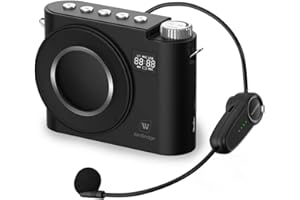 W WINBRIDGE S388 Wireless Voice Amplifier with Wireless Headset Microphone, 20W Wireless Portable Pa System Rechargeable Bluetooth Loudspeaker Speaker for Teachers, Instructors, etc