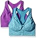 Hanes Women's Platinum Comfy Support Wirefree 2 Pack, Jade Ocean Heather/Pleasant Plum, 2X