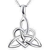 Celtic Necklace Sterling Silver Irish Celtic Knot Love Knot Triquetra Knot Pendant Claddagh Necklace for Women