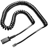 U10P Adapter Cable 27190-01 Connects with any Plantronics or TruVoice QD Headset - Compatible with Mitel, Nortel, Avaya Digital, Polycom, Poly, Shoretel, Aastra, Digium, ESI, Allworx Phones and More