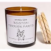 Boston Terrier Gifts & Decor, Boston Terrier Gifts for Women, Smells Like Boston Terrier Farts Candle - Lavender & Eucalyptus, Crafted by Natural Soy Wax & Natural Essential Oils