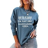 Grandma Sweatshirt For Womens, I Don't Spoil My Grandkids Print Long Sleeve Crew Neck Graphic Pullover Sweatshirt