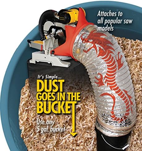 Dust Dragin, Dust Collection for Chopsaws, dust goes in the bucket, Save clean up time.