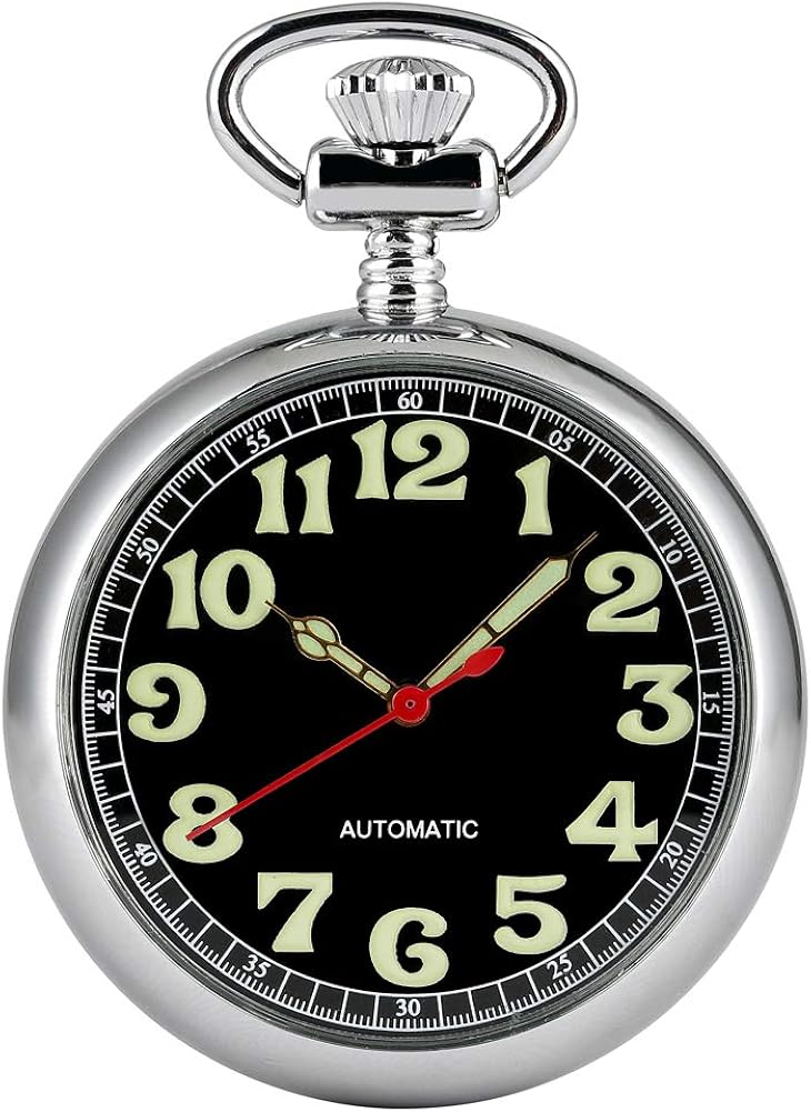 Women Round Case Pocket Watch with Automatic Mechanical and Luminous
