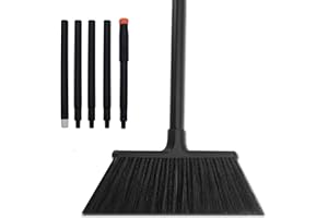 Xifando 54 Inch Long Iron Handle Household Broom - Adjustable Heavy-Duty Broom for Indoor and Outdoor Cleaning, Suitable for 