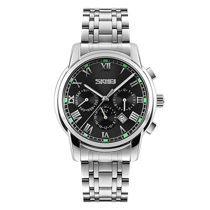 Skmei Chronograph Black Dial Mens Watch Day, Date, Month, 24 Hours Format - 9121