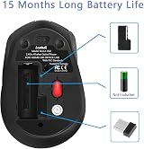 LeadsaiL Wireless Mouse Silent 6 Buttons 1600DPI 3 DPI Levels Windows Mac USB view 6