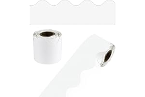 Carson Dellosa Education Carson Dellosa 36 Ft Scalloped White Bulletin Board Borders, Classroom Borders for Bulletin Board, White Board, Cork Board, Locker, and Classroom Décor, Bulletin Board Trim