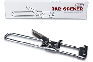 Liebedich Jar Opener for Weak Hands, Adjustable Jar Opener for Seniors with Arthritis, Stainless Steel Manual Jar Lid Opener and Bottle Opener Tool, Jar Gripper Kitchen Gadgets